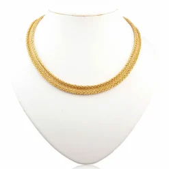 Collier en or jaune à maille texturée