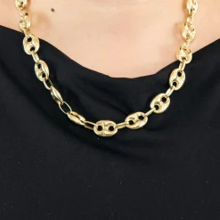 Collier en or jaune à mailles grain de café