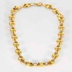 Collier en or jaune à mailles grain de café