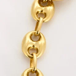 Collier en or jaune à mailles grain de café