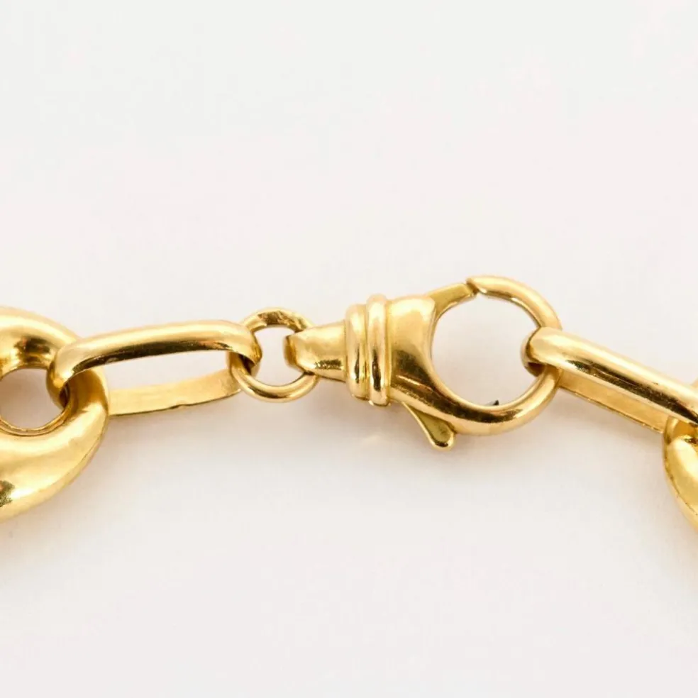 Collier en or jaune à mailles grain de café