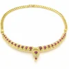 Collier en or jaune avec diamants et rubis
