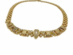 Collier en or jaune certifié HRD avec 5,00 carats de diamants naturel