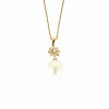 Collier en or jaune diamants et perle de culture