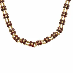Collier en or jaune et grenat