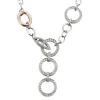 Collier en or jaune et or gris à maillons rond et diamants