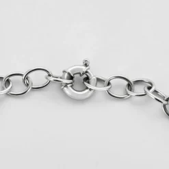 Collier en or jaune et or gris à maillons rond et diamants