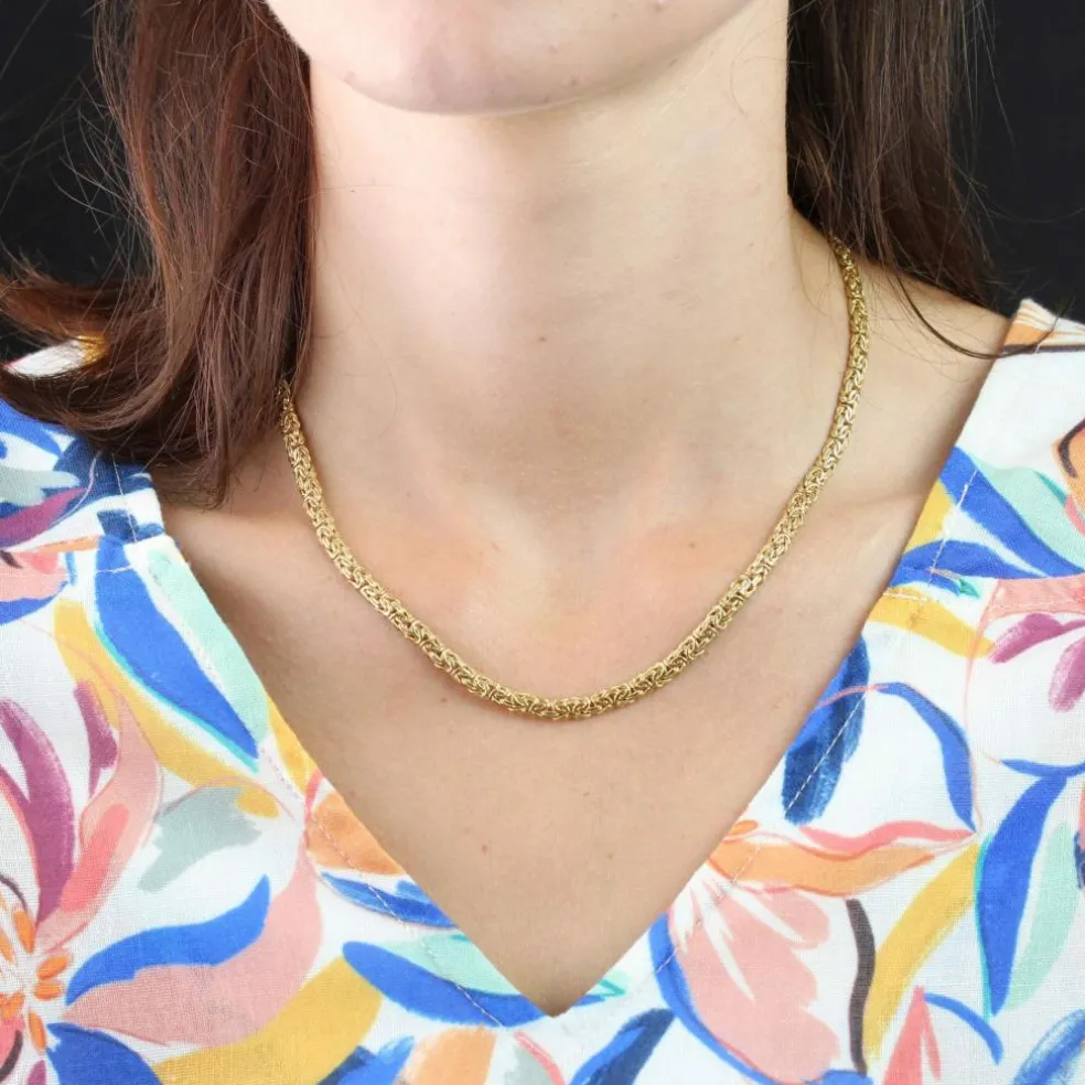 Collier en or jaune maille entrelacée