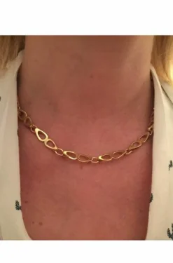 Collier en or jaune maille fantaisie.