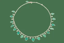 Collier en or jaune, émeraude et diamant