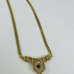 Collier en Or jaune, Saphir et Diamants