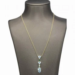 Collier en or jaune topaze émeraude