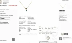 Collier en or jaune tourmaline, indigolite et diamants certificat IGI