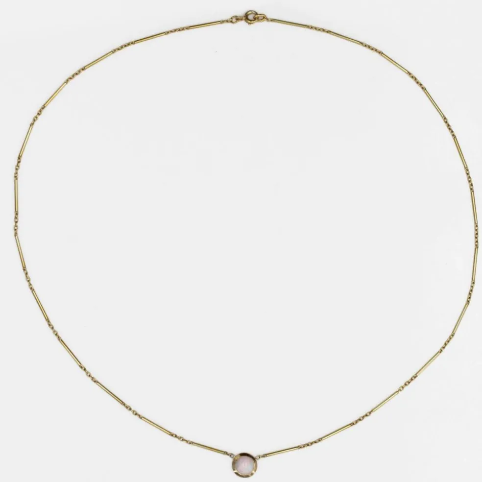 Collier en or maille bâtonnets et son opale