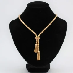 Collier en or maille orvet et ses pompons d'or