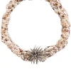 Collier en perles fermoir broche diamants