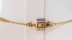 Collier esclave du XIXème siècle en or émaillé et perles fines