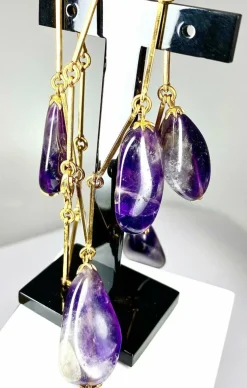 Collier et boucles d’oreilles améthystes