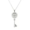 Collier et pendentif clé or blanc sertis de diamants
