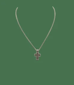 Collier et pendentif croix or blanc 18 carats sertis de diamants