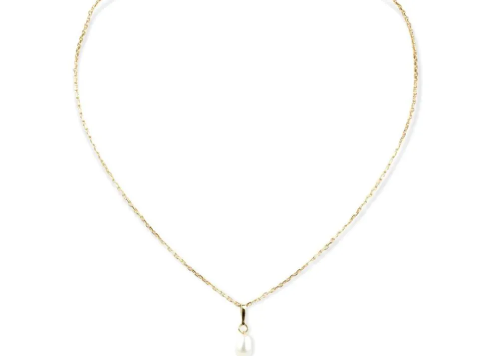 Collier et pendentif perle en or jaune