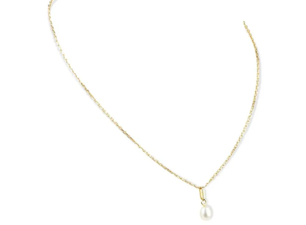 Collier et pendentif perle en or jaune