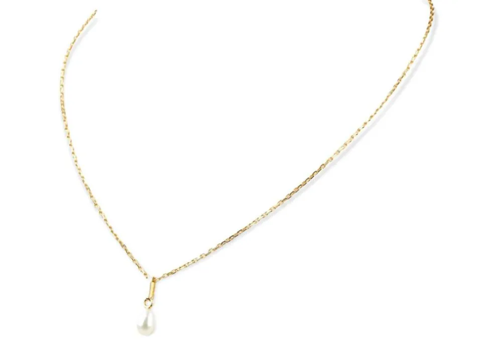 Collier et pendentif perle en or jaune