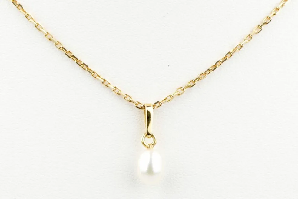 Collier et pendentif perle en or jaune