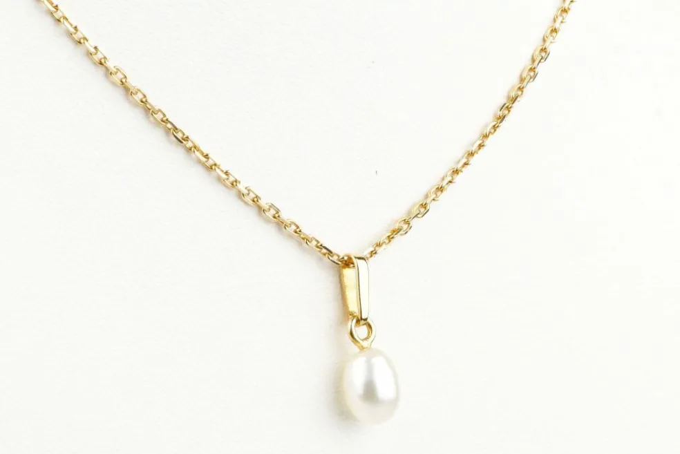 Collier et pendentif perle en or jaune