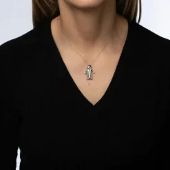 Collier fantôme en or blanc et diamants