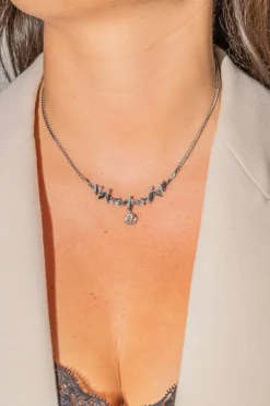 Collier Feuille Or blanc Diamant