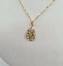 Collier flammes or jaune serti de diamants