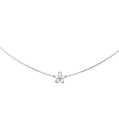 Collier Fleur Or blanc Diamant