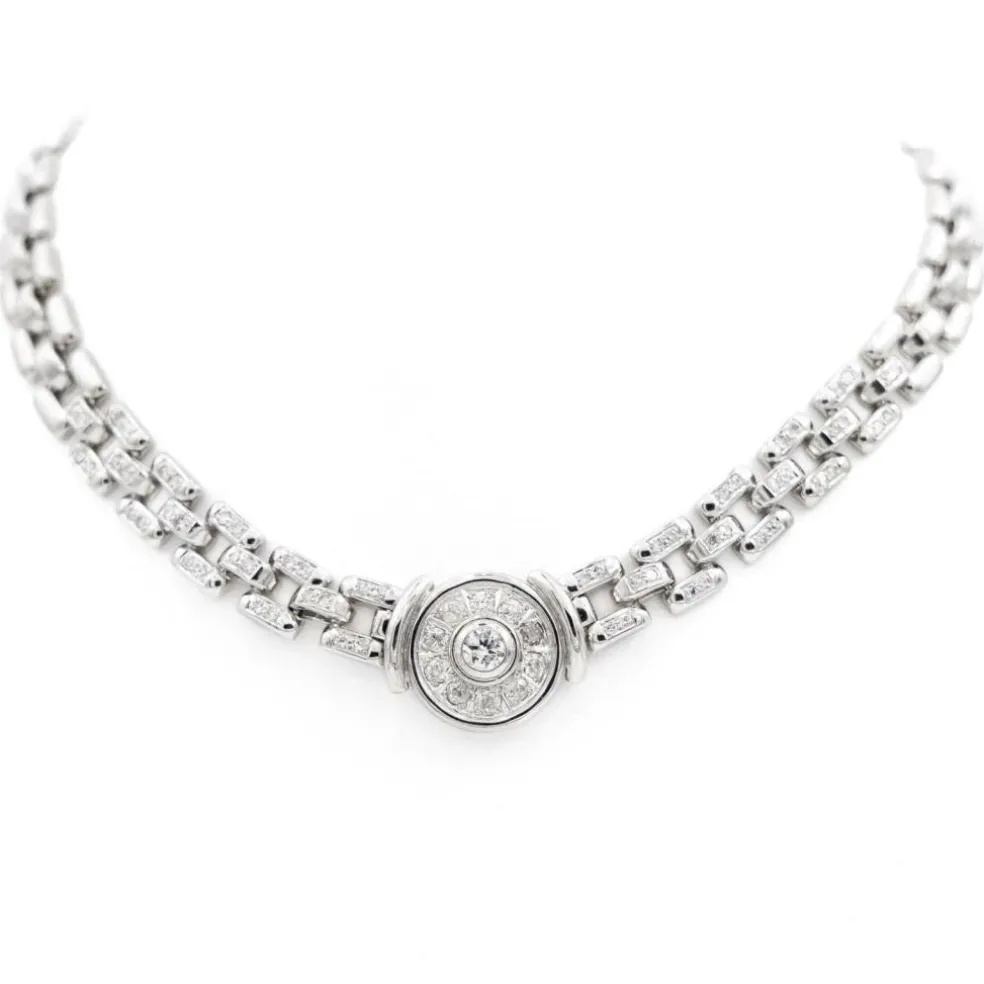 Collier Gain de riz Or blanc Diamant