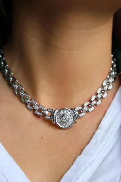 Collier Gain de riz Or blanc Diamant