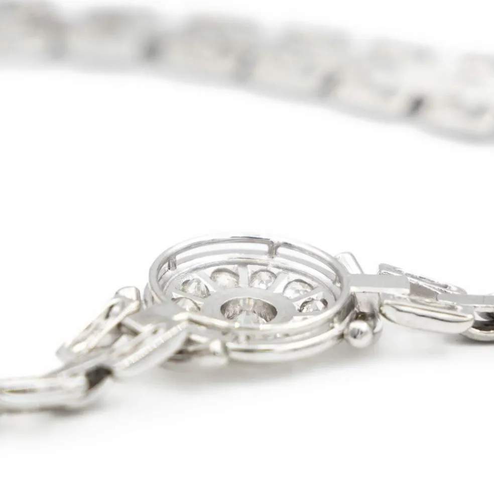 Collier Gain de riz Or blanc Diamant
