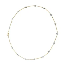 Collier gouttière en deux tons d'or serti de diamants.