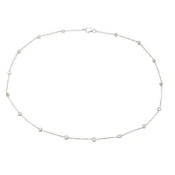 Collier gouttière en or blanc, diamants.