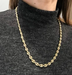 COLLIER GRAIN DE CAFE OR JAUNE