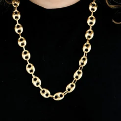 Collier Graine de café or jaune