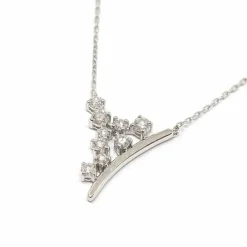 Collier grappe diamants or blanc