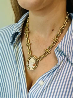 Collier Grosse Maille Camée