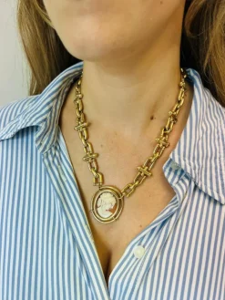 Collier Grosse Maille Camée