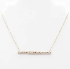 COLLIER LIGNE DIAMANTS OR GRIS & OR JAUNE