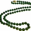 Collier long en perles de malachite
