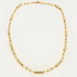 Collier maille alternée en or jaune
