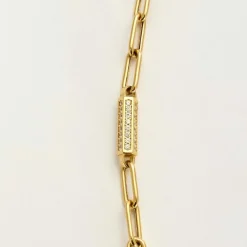 Collier maille alternée en or jaune