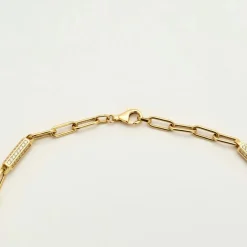 Collier maille alternée en or jaune