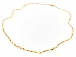 Collier Maille alternée Or jaune Perle