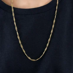 Collier maille alternée or jaune